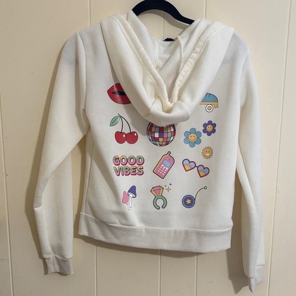 White Kids Jacket with Cherry Embroidery - Picture 3 of 6
